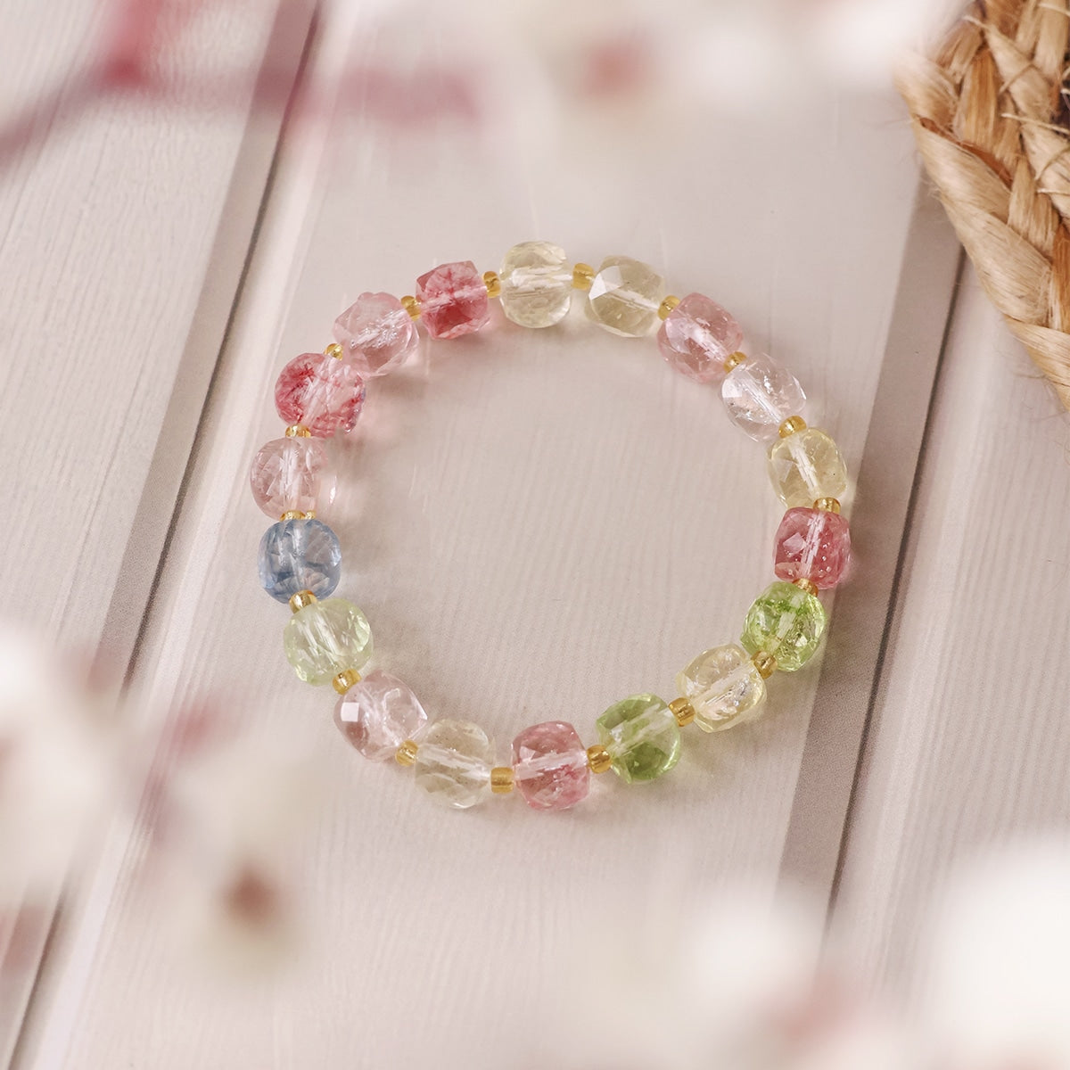 Multi Topaz Box Faceted Bracelet (Synthetic) in India, US, UK, Australia, Europe