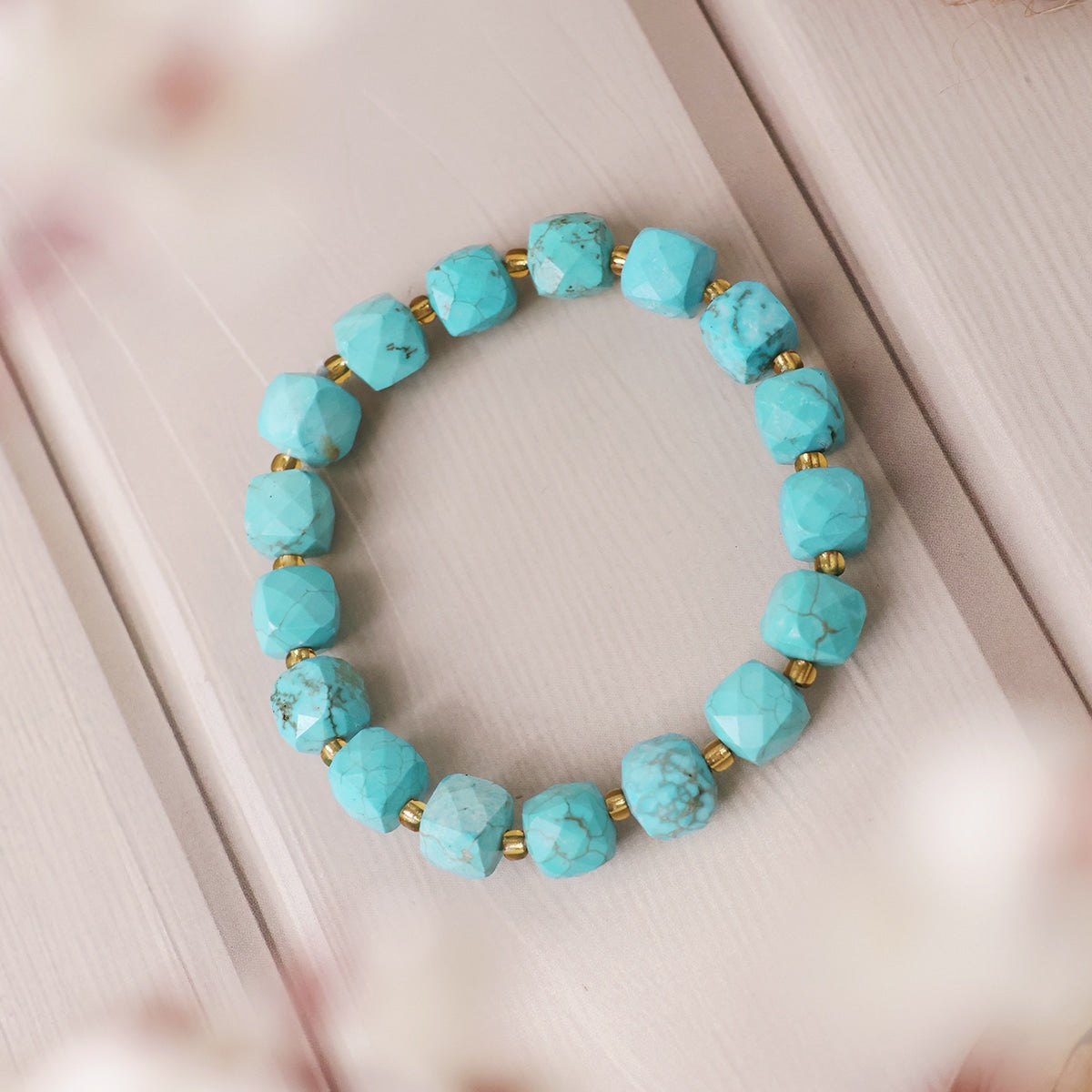 Turquoise Box Faceted Bracelet in India, US, UK, Australia, Europe