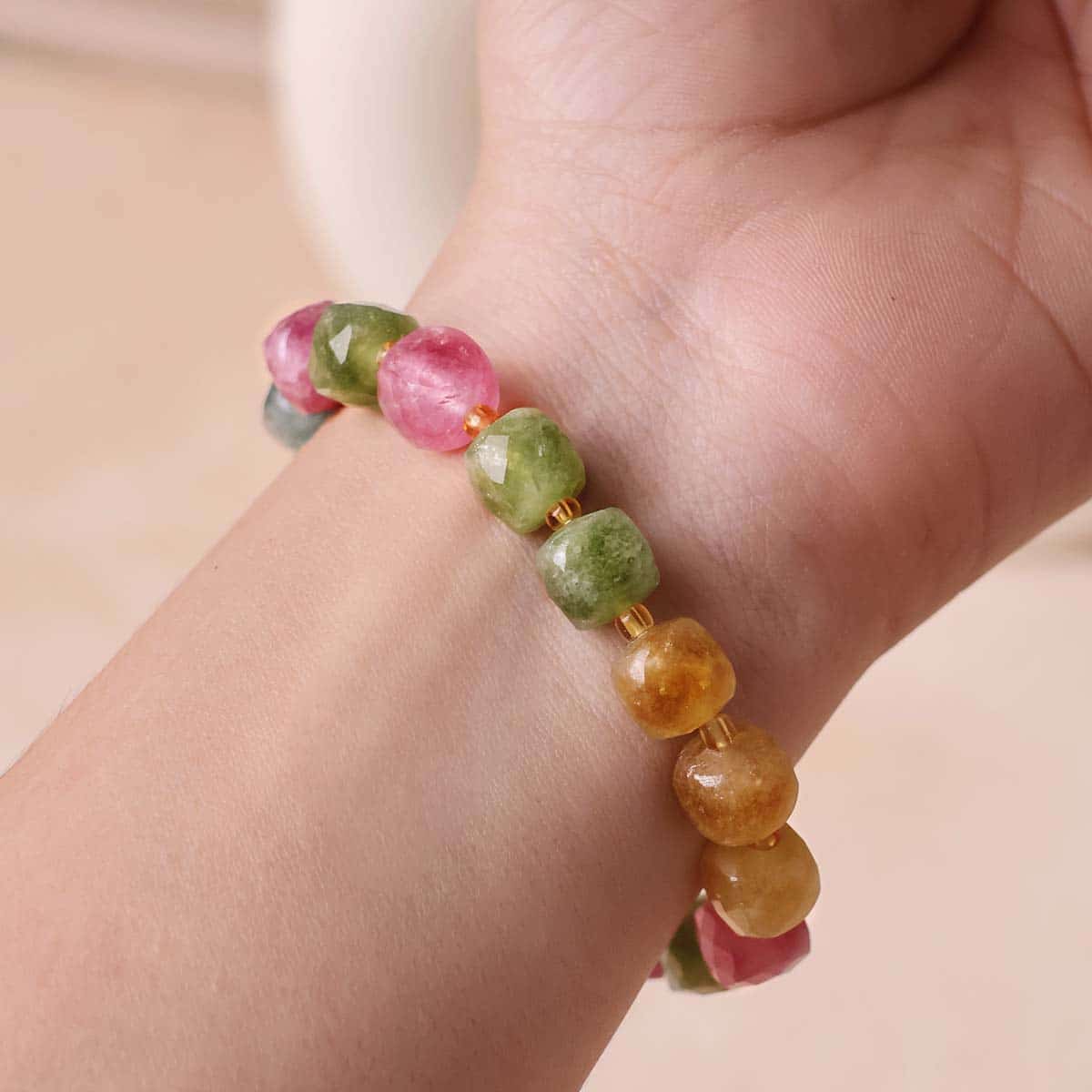 Multi Tourmaline Box Faceted Bracelet (Dyed) in India, US, UK, Australia, Europe
