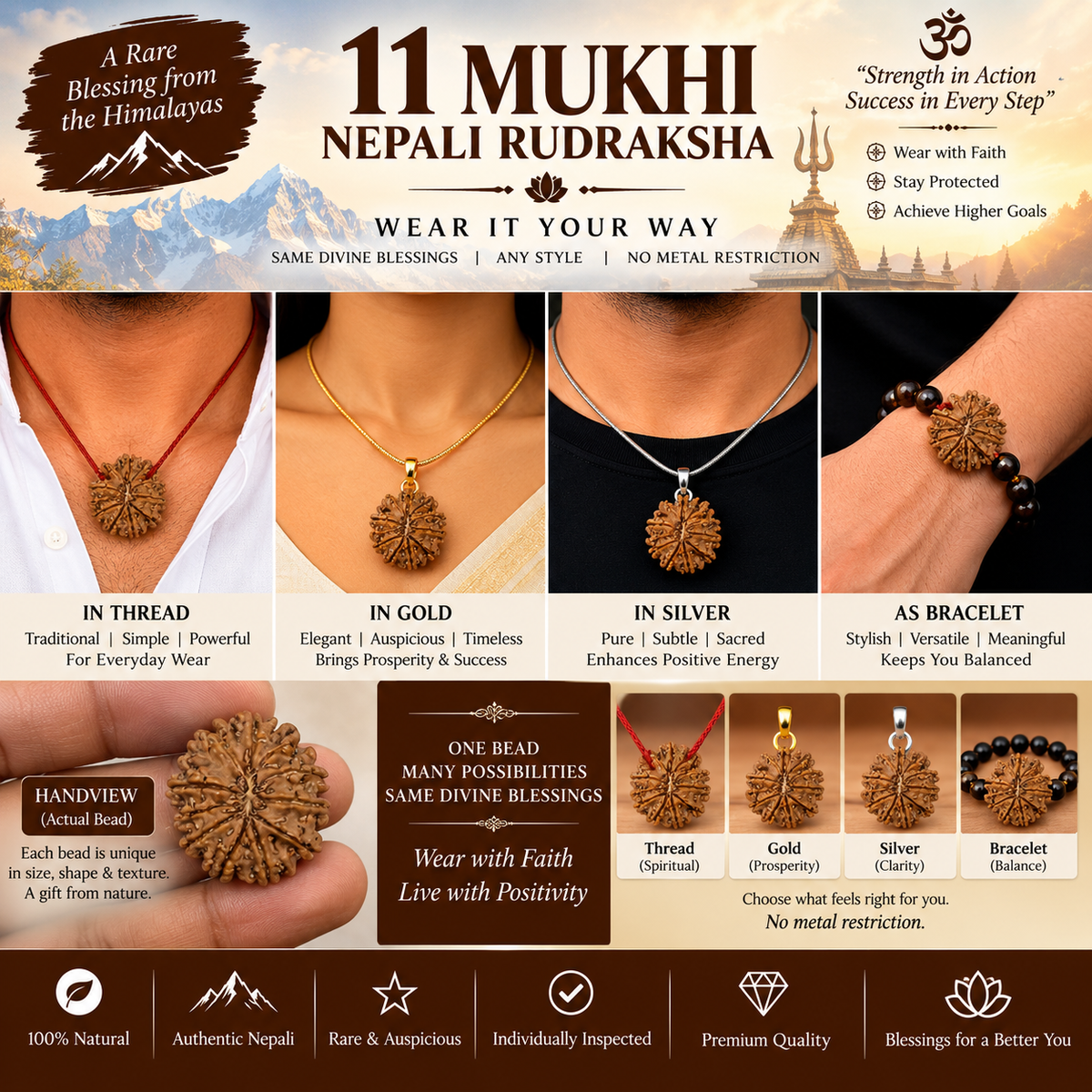 11 Mukhi Nepali Rudraksha in India, US, UK, Australia, Europe