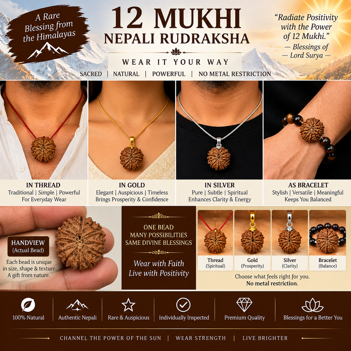 12 Mukhi Nepali Rudraksha in India, US, UK, Australia, Europe