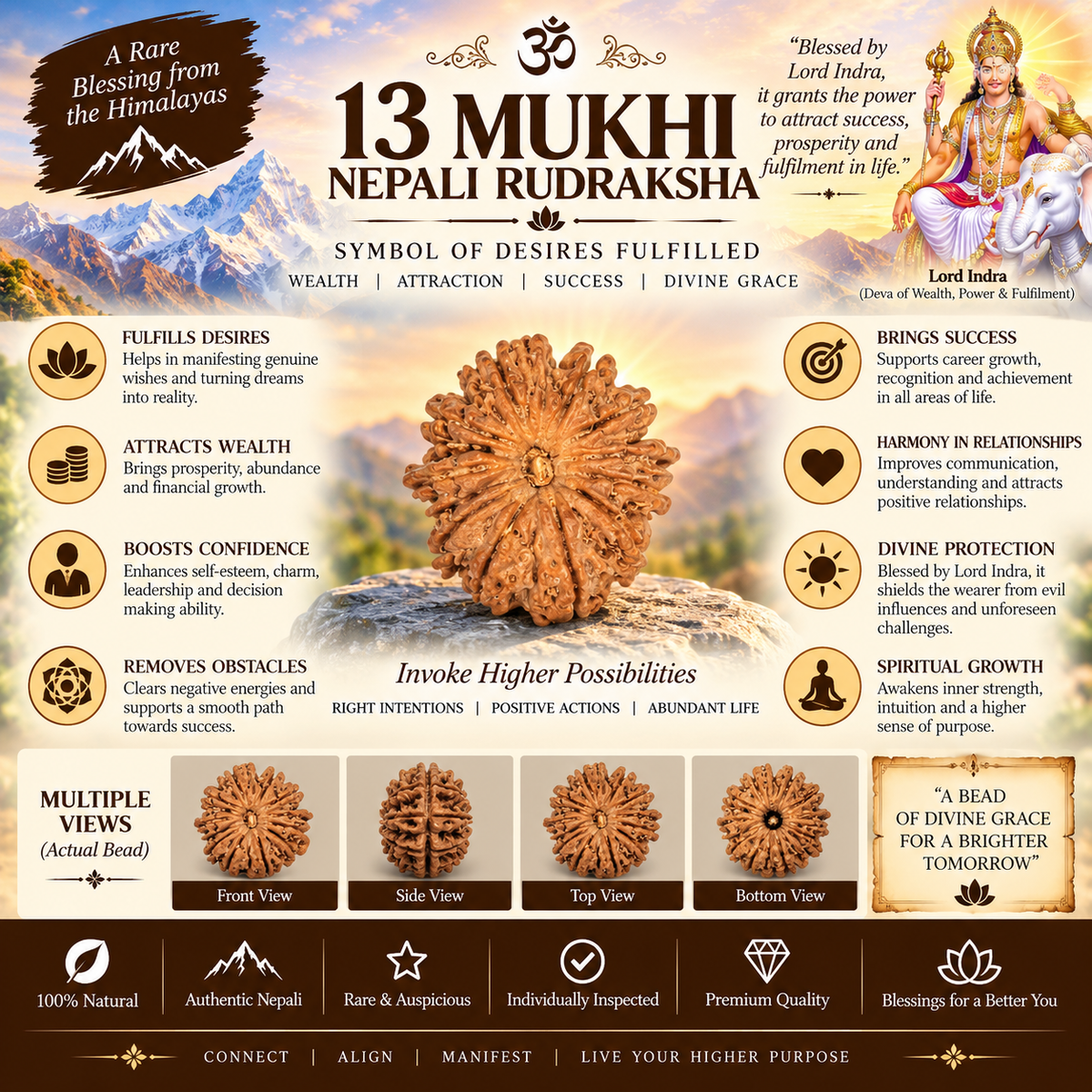 13 Mukhi Nepali Rudraksha in India, US, UK, Australia, Europe