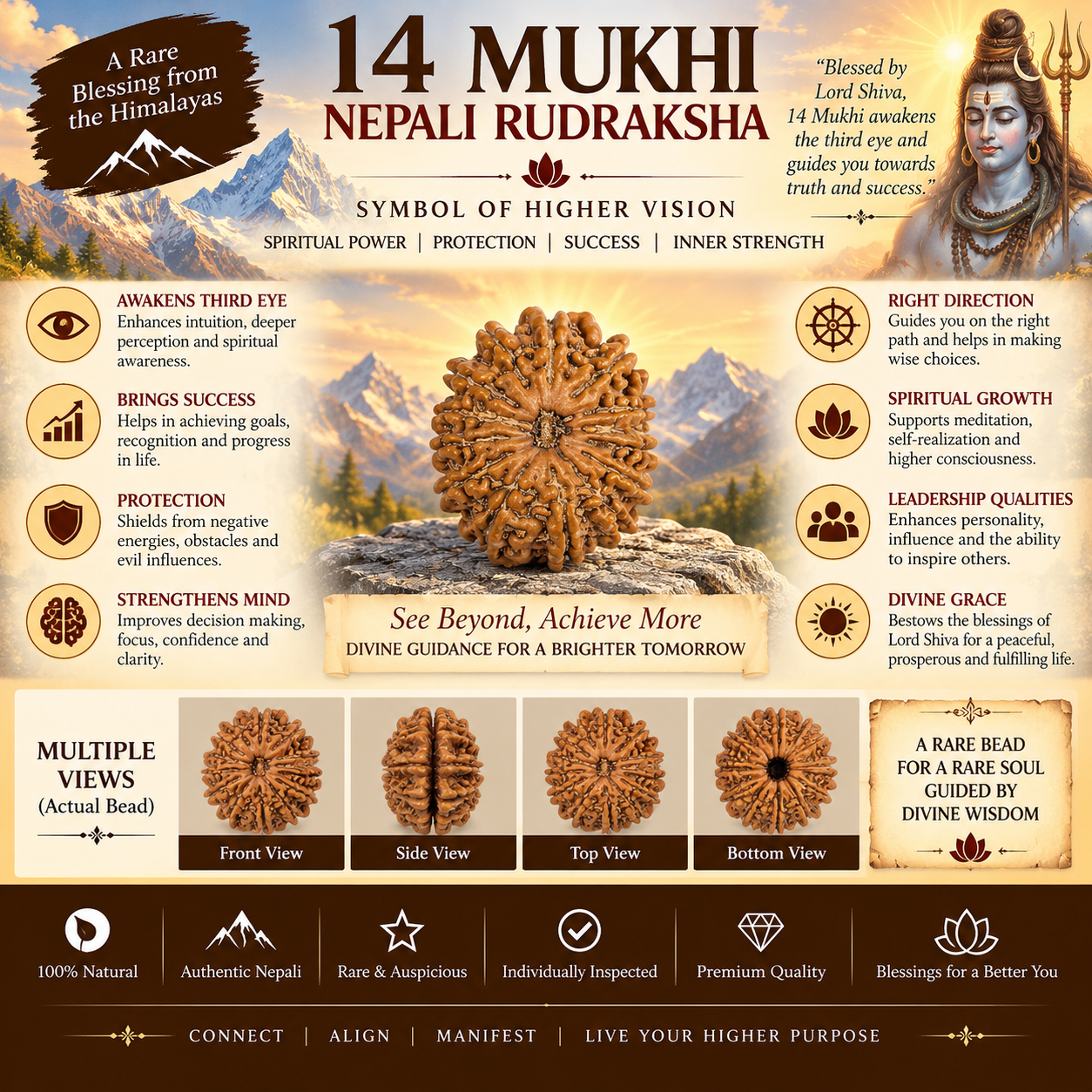 14 Mukhi Nepali Rudraksha in India, US, UK, Australia, Europe