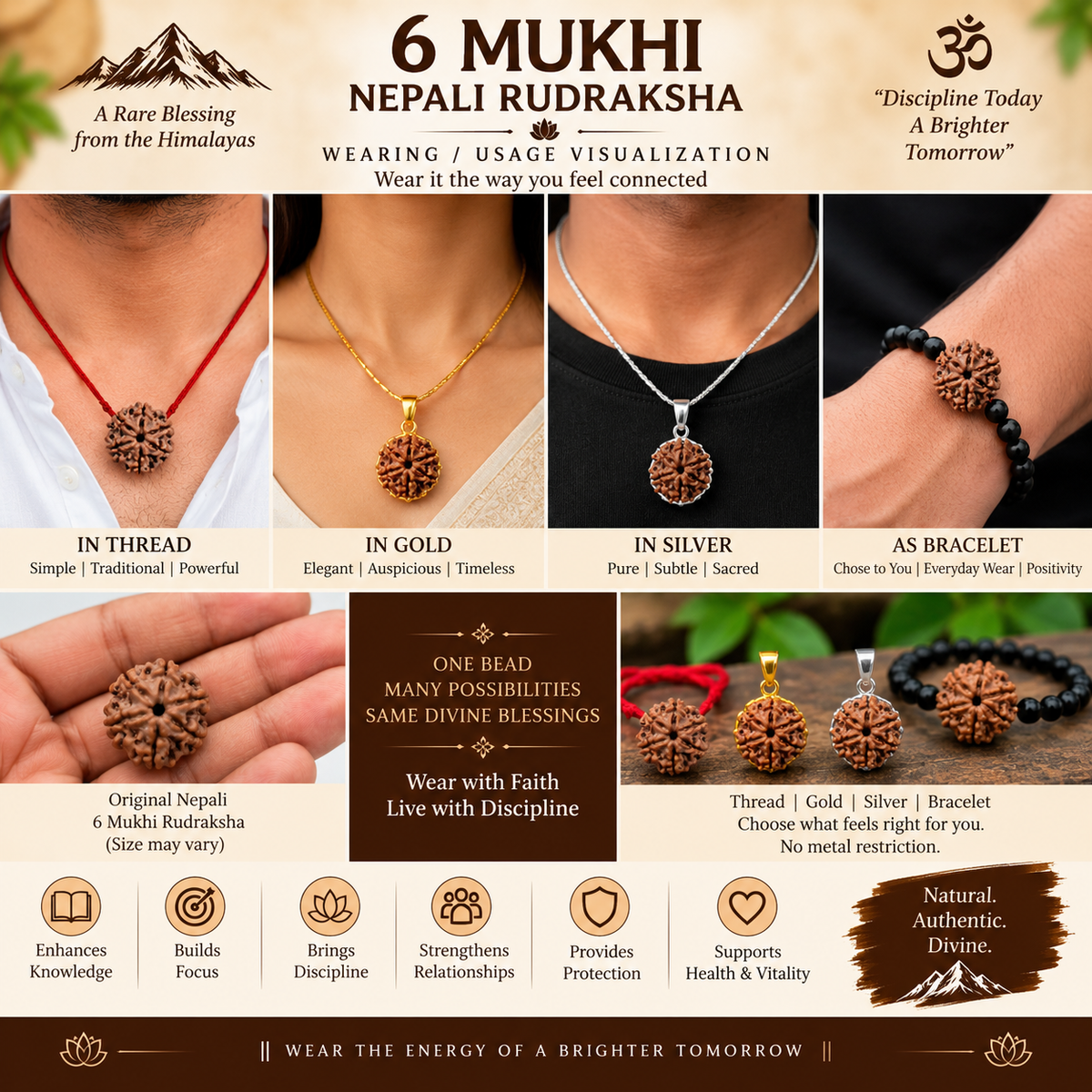 6 Mukhi Nepali Rudraksha in India, US, UK, Australia, Europe