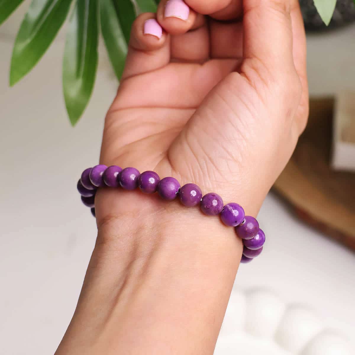 Phosphosiderite Round Beads Bracelet in India, US, UK, Australia, Europe