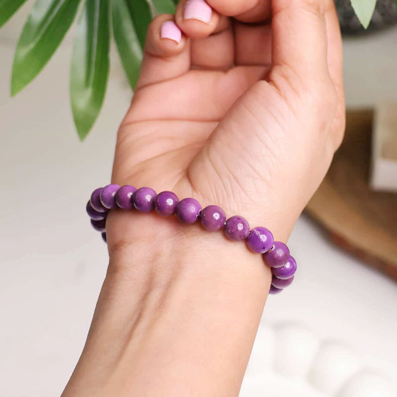 Phosphosiderite Round Beads Bracelet