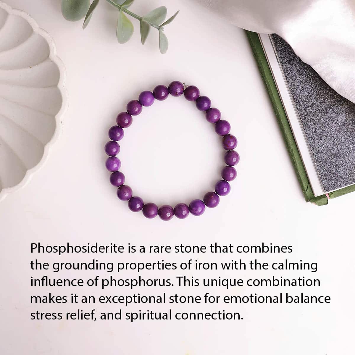 Phosphosiderite Round Beads Bracelet in India, US, UK, Australia, Europe