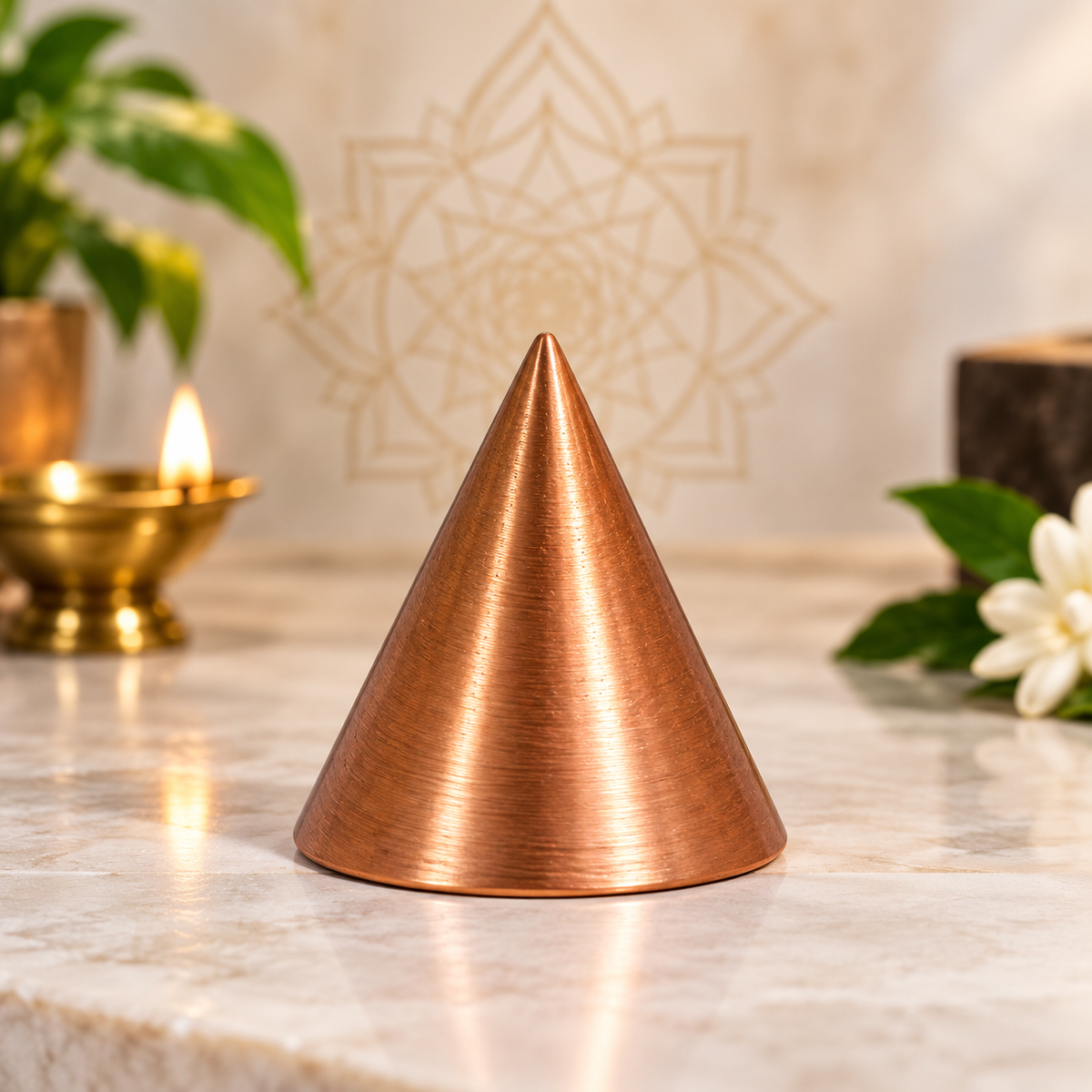 Round Copper Pyramid without Hollow - Vastu Products for South East Dosh in India, US, UK, Australia, Europe