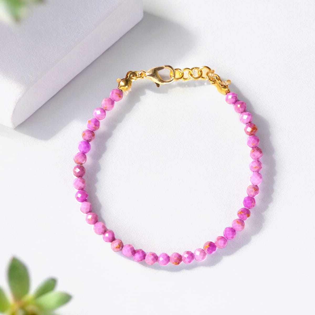 Phosphosiderite Bracelet In 4mm Faceted Beads in India, US, UK, Australia, Europe