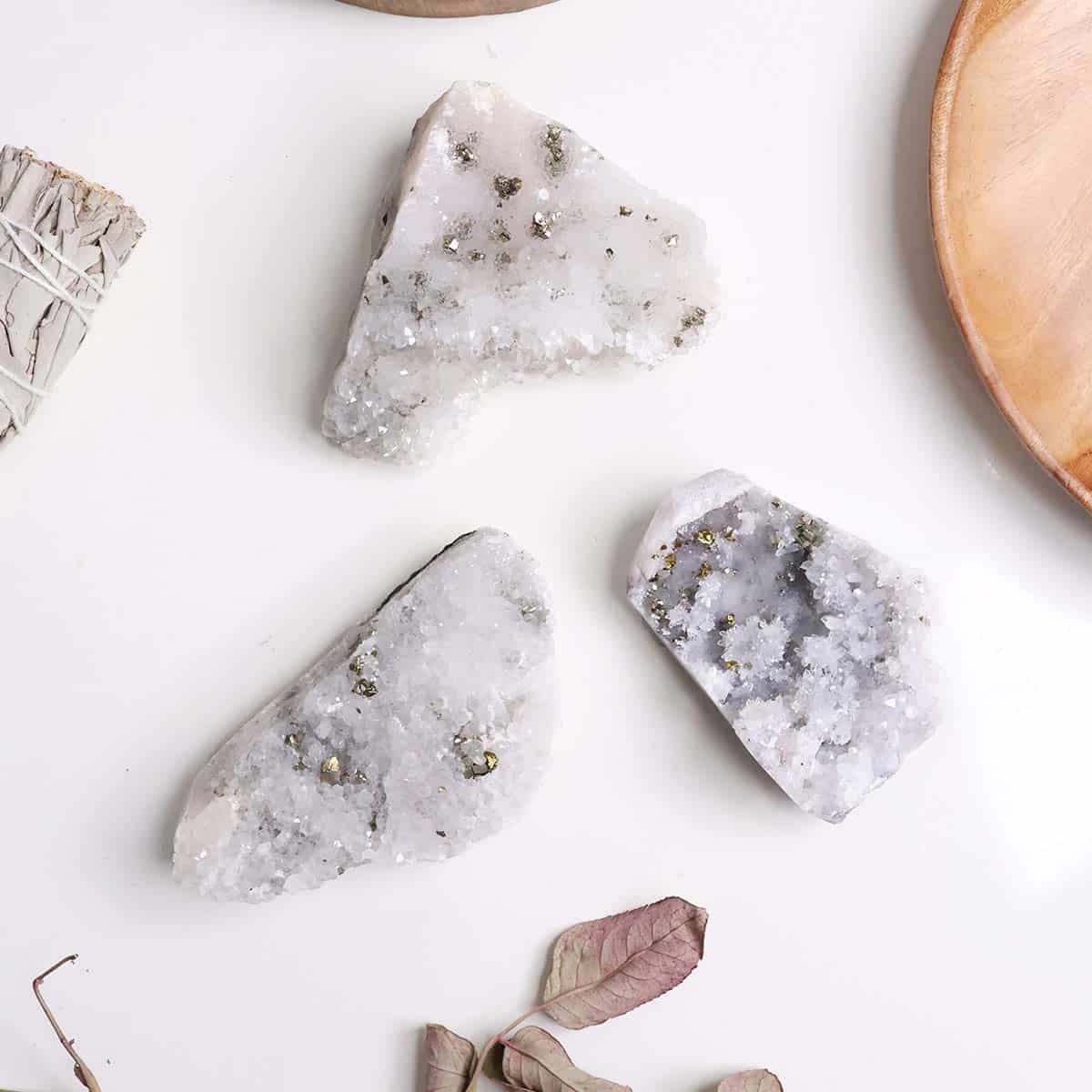 Pyrite Included Clear Quartz Cluster in India, US, UK, Australia, Europe
