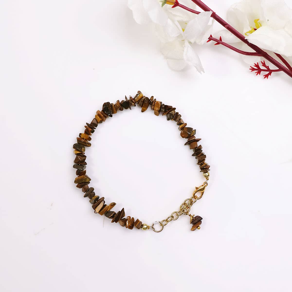 Tiger Eye Chips Chain Bracelet in India, US, UK, Australia, Europe
