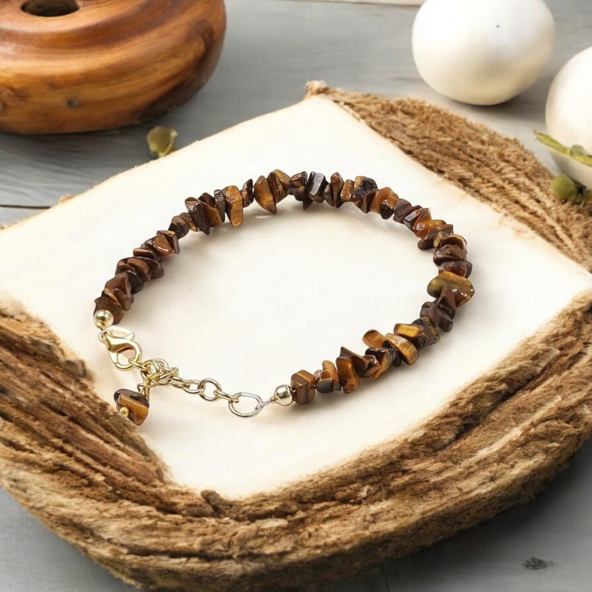 Tiger Eye Chips Chain Bracelet in India, US, UK, Australia, Europe