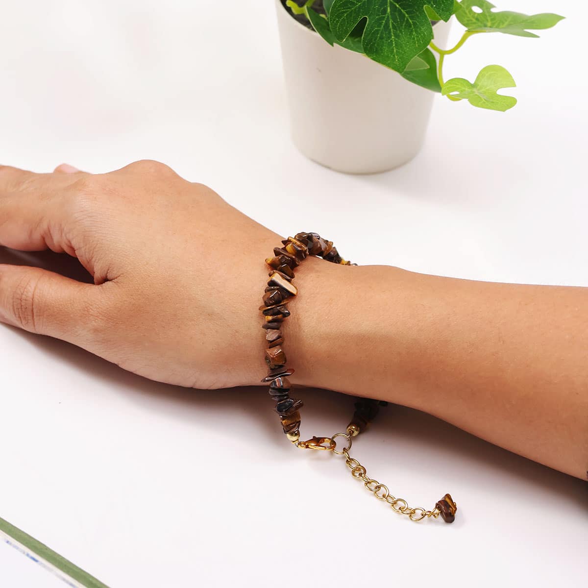 Tiger Eye Chips Chain Bracelet in India, US, UK, Australia, Europe