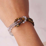 Tiger Eye &amp; Labradorite Faceted Knot Bracelet 4mm