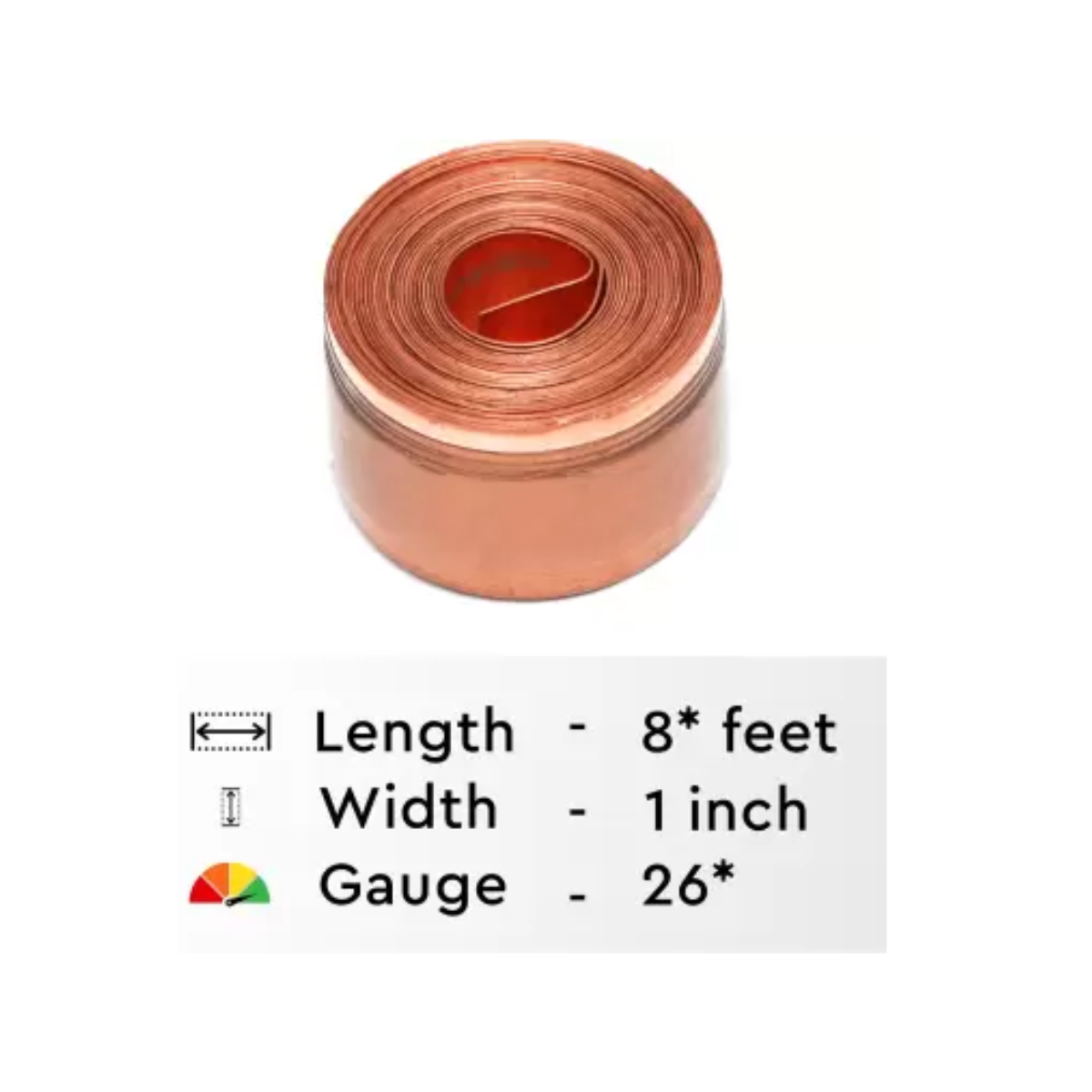 Copper Strip For Vastu Remedy {8 Feet ,25 MM Width , 0.2 MM Thickness} in India, US, UK, Australia, Europe