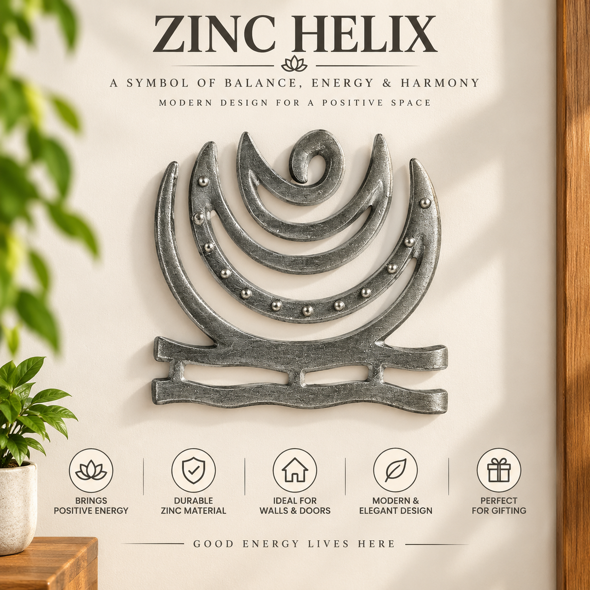 Zinc Helix - Vastu Product For North East Dosh - 3 Inch in India, US, UK, Australia, Europe