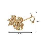 Combo Of 5 Face Puja Camphor Burner Lamp Panch Aarti Jyoti With Brass Nagpari Head Pooja Puja Bell Ghanti Brass (Multicolor) in India, US, UK, Australia, Europe