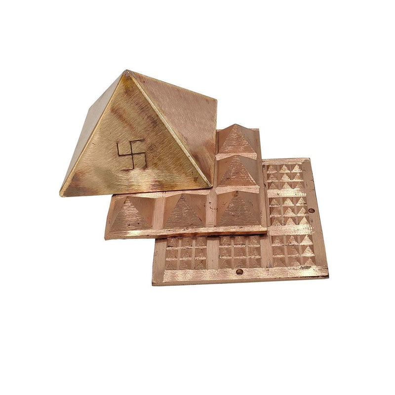 100x Poweful Copper Vastu Pyramid Set – 4 Inch Vastu Remedies for Positive Vastu Energy Vibrations at Home, Office, Factory, Plot in India, US, UK, Australia, Europe