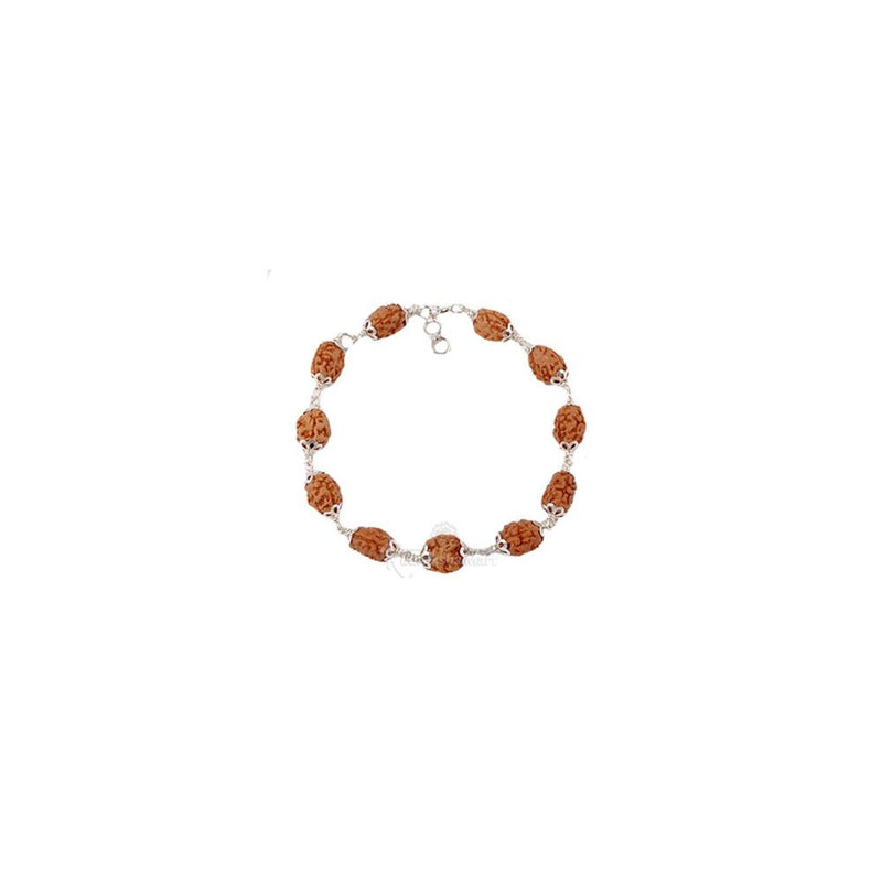 3 Mukhi Java Rudraksha in Pure Silver Bracelet in India, US, UK, Australia, Europe