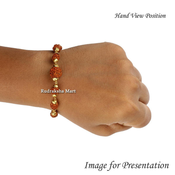 5 Mukhi Java Rudraksha Gold Plated Bracelet in India, US, UK, Australia, Europe