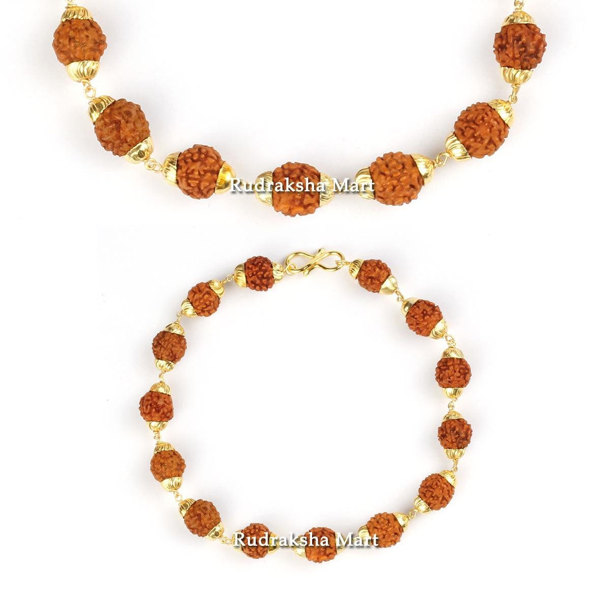 5 Mukhi Java Rudraksha Gold Plated Bracelet in India, US, UK, Australia, Europe