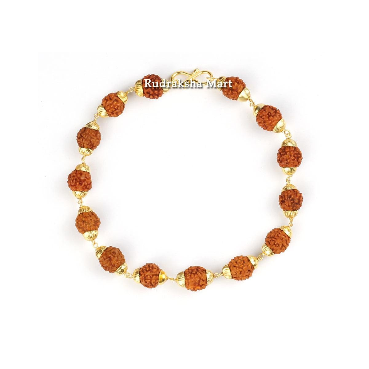 5 Mukhi Java Rudraksha Gold Plated Bracelet in India, US, UK, Australia, Europe