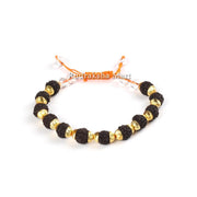 5 Mukhi Java Black Rudraksha in Gold Plated Caps with Adjustable Thread in India, US, UK, Australia, Europe