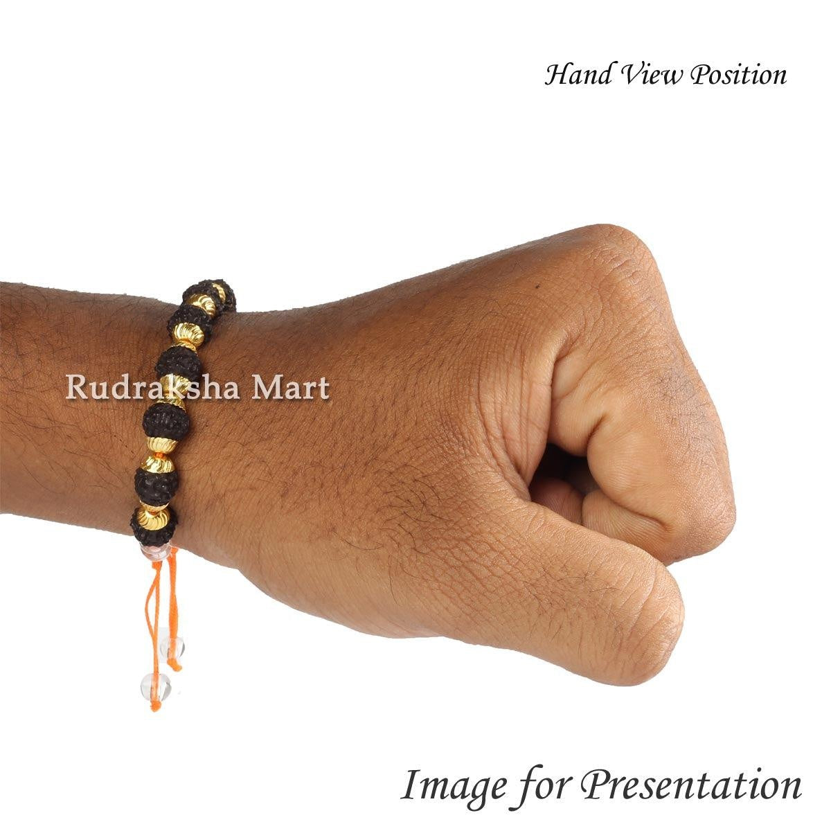 5 Mukhi Java Black Rudraksha in Gold Plated Caps with Adjustable Thread in India, US, UK, Australia, Europe