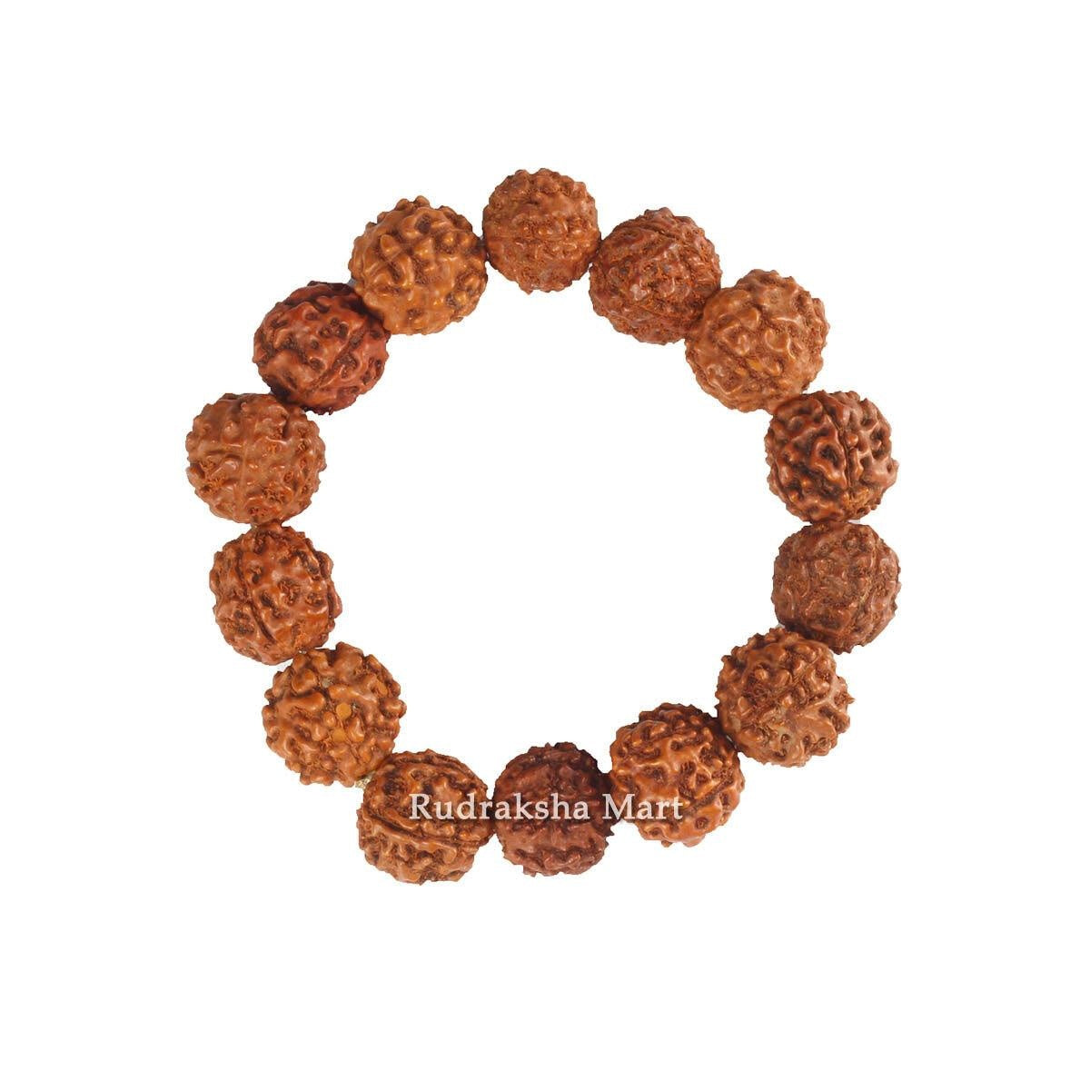 5 Mukhi Java Rudraksha Beads Bracelet in Stretchable Thread in India, US, UK, Australia, Europe