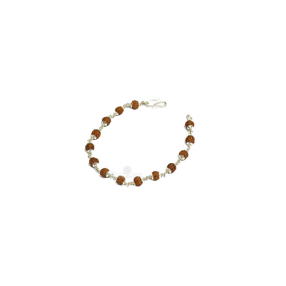 6 Mukhi Java Rudraksha in Pure Silver Capping Bracelet in India, US, UK, Australia, Europe