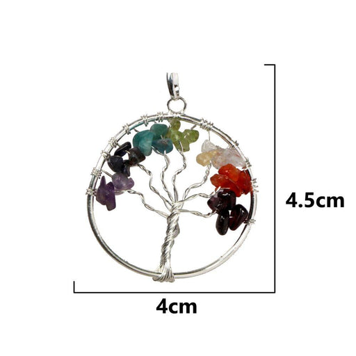 7 Chakra Multicolor Crystal Tree Of Life Pendant in India, US, UK, Australia, Europe