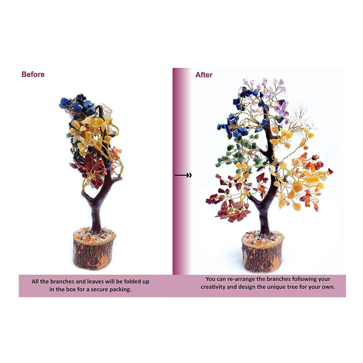 7 (Seven) Chakra Natural Healing Reiki Crystal tree for Good Luck, Wealth in India, US, UK, Australia, Europe