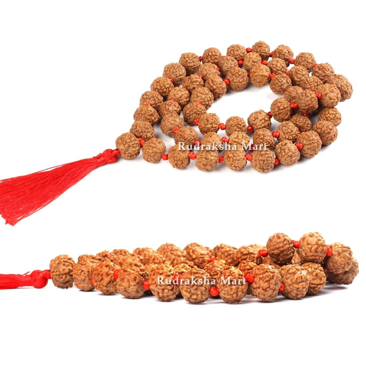 7 Mukhi Rudraksha Mala - 54 Bead inbetween Ganth in India, US, UK, Australia, Europe