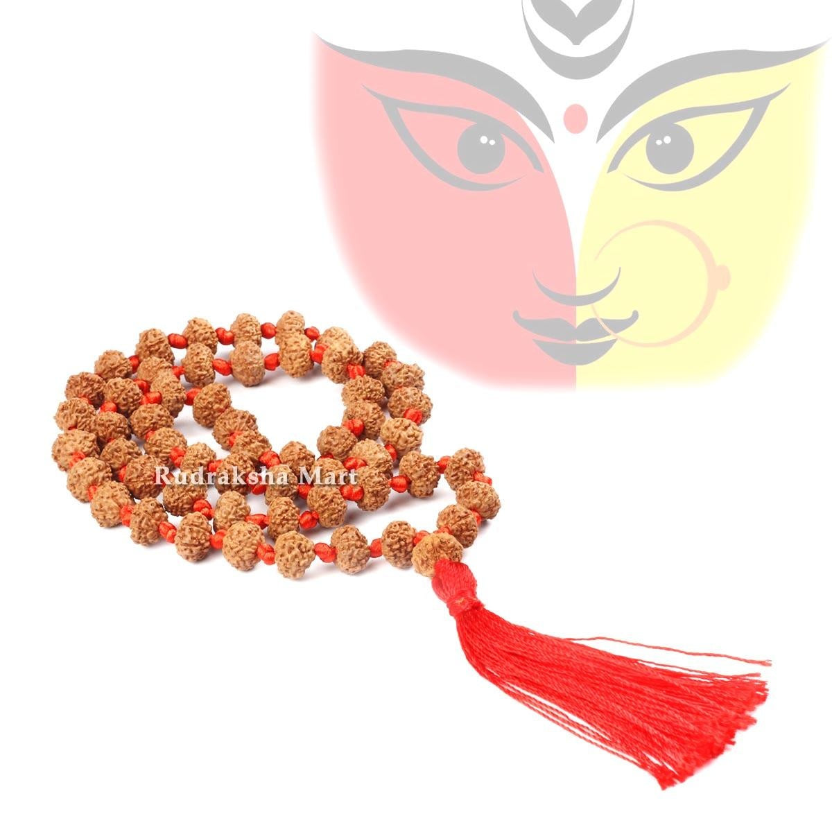 7 Mukhi Rudraksha Mala - 54 Bead inbetween Ganth in India, US, UK, Australia, Europe