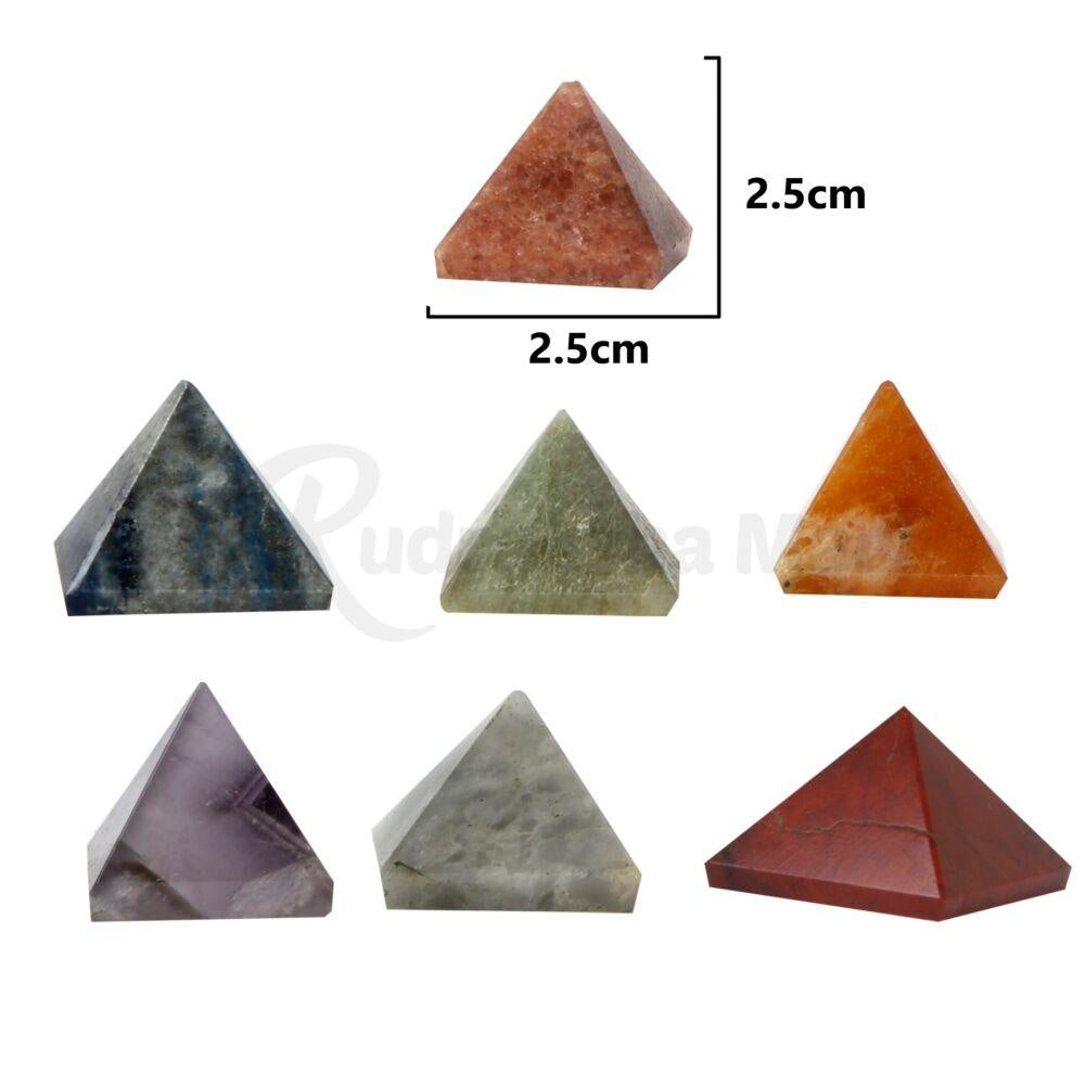 7 Chakra Reiki Crystal Pyramid Set in India, US, UK, Australia, Europe