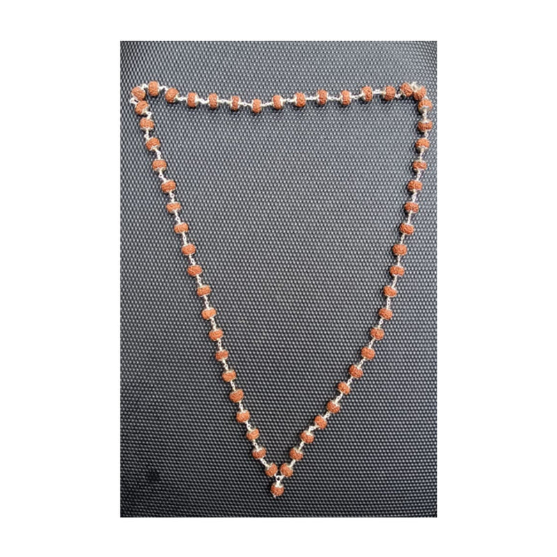 9 Mukhi Indonesian (Java) Rudraksha Durga Mala in Pure Silver Made 54 +1 Beads mala in India, US, UK, Australia, Europe