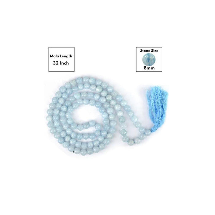 Aquamarine Round Beads Mala in India, US, UK, Australia, Europe