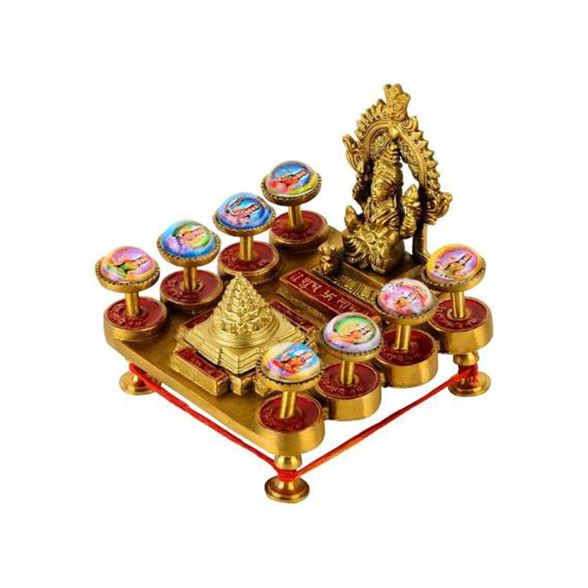 Shree Ashta Laxmi with Shri Yantra Chowki in Pure Brass in India, US, UK, Australia, Europe