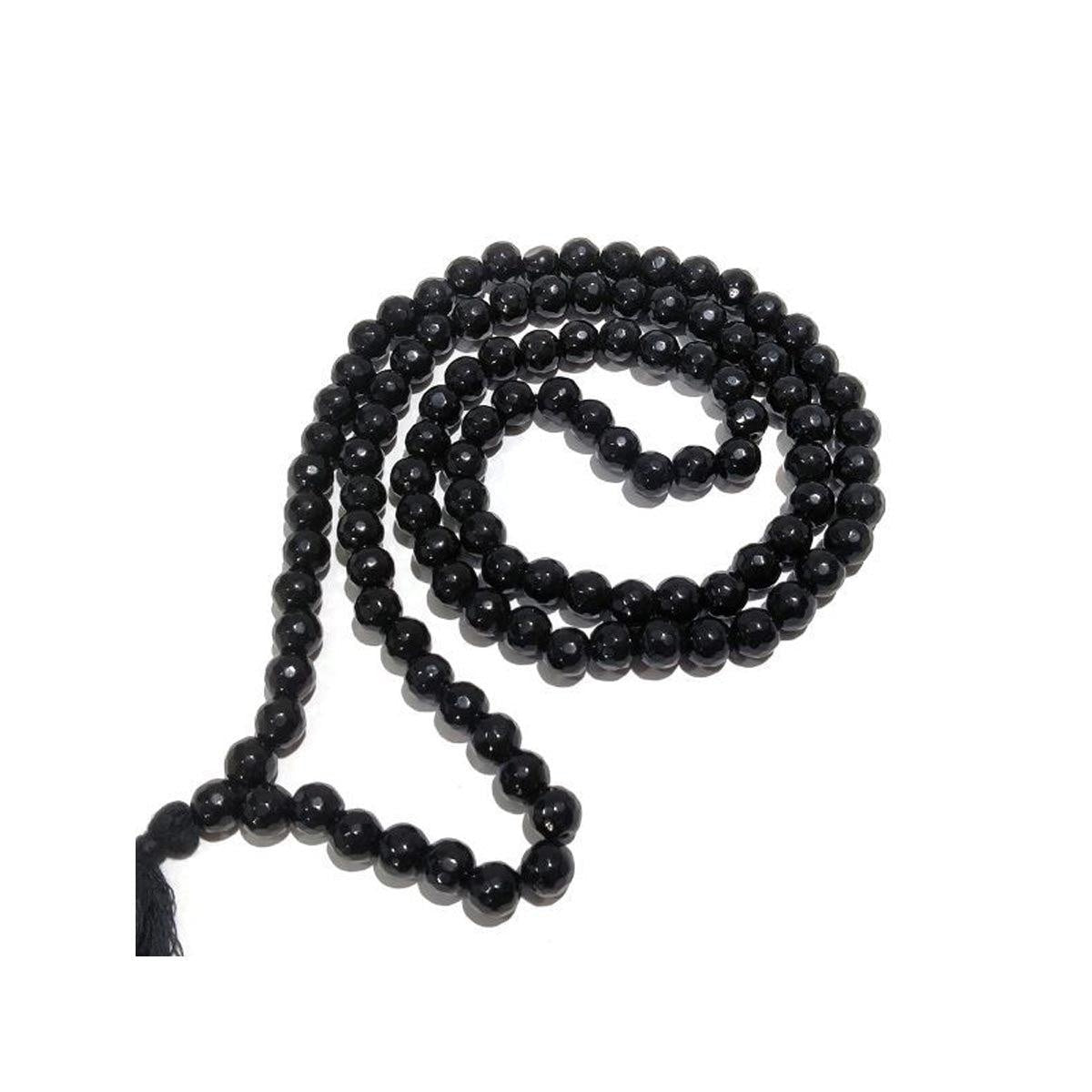 Black Tourmaline Round Beads Mala in India, US, UK, Australia, Europe