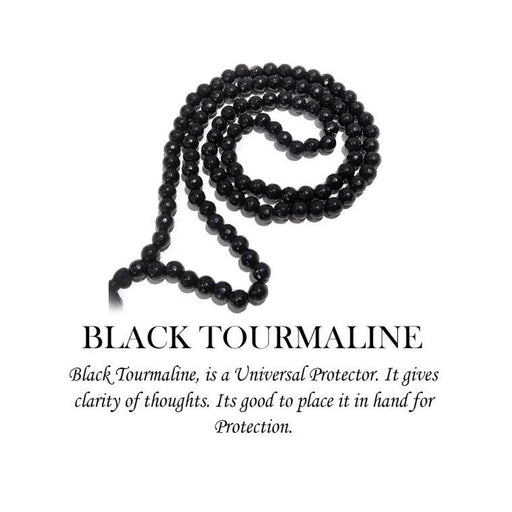 Black Tourmaline Round Beads Mala in India, US, UK, Australia, Europe