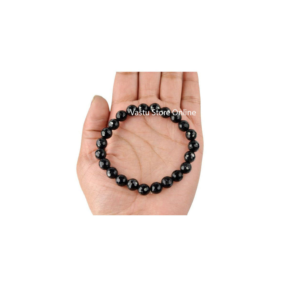 Black Tourmaline Round Crystal Bracelet in India, US, UK, Australia, Europe