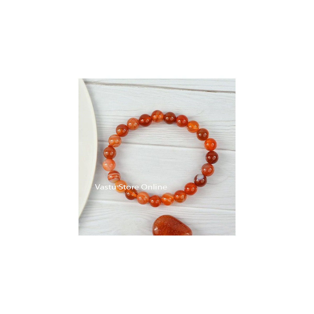 Carnelian Round Crystal Bracelet in India, US, UK, Australia, Europe