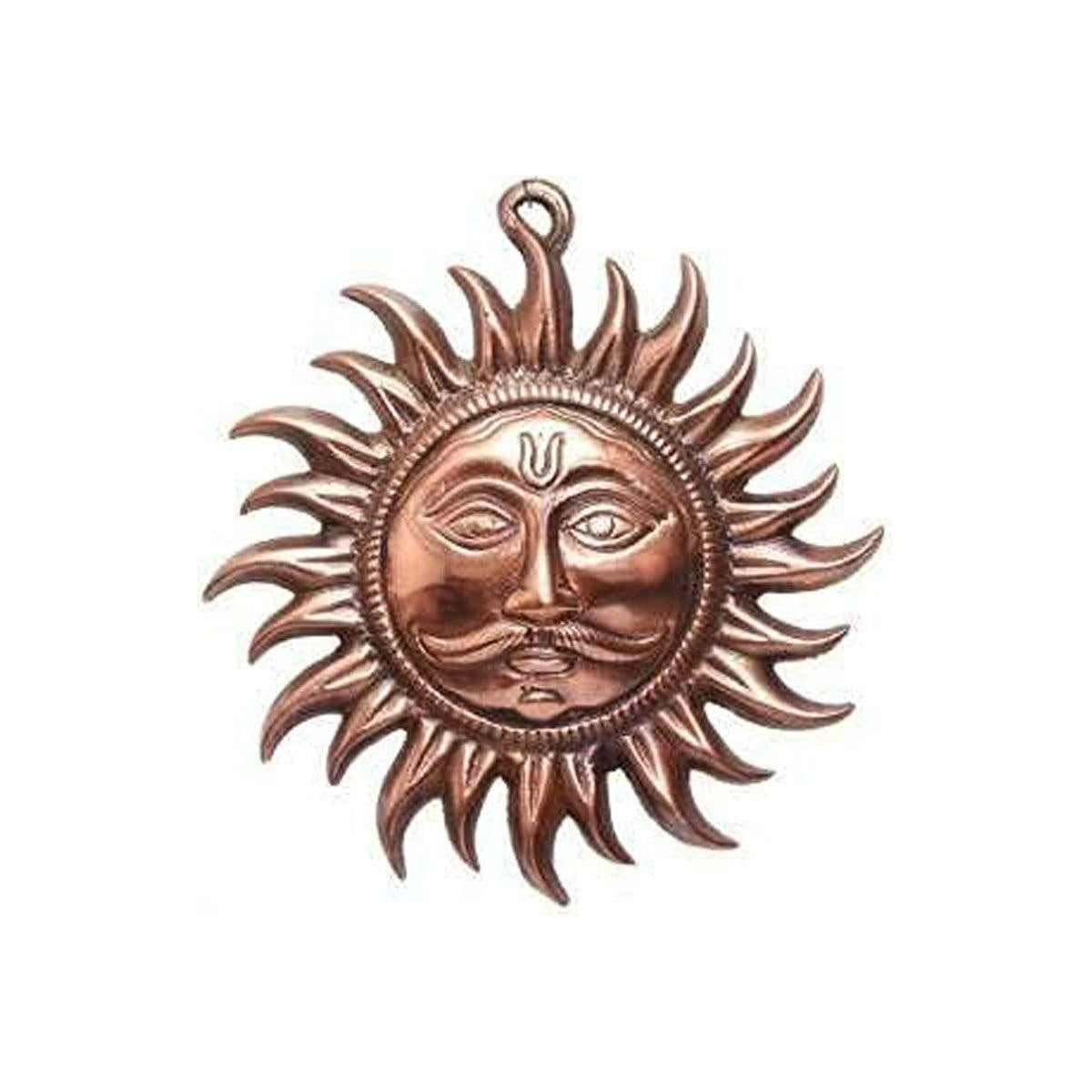 Copper Made Hanging Sun Idol Copper Hanging Surya Idol for Vastu, Good Luck, Success and Prosperity in India, US, UK, Australia, Europe