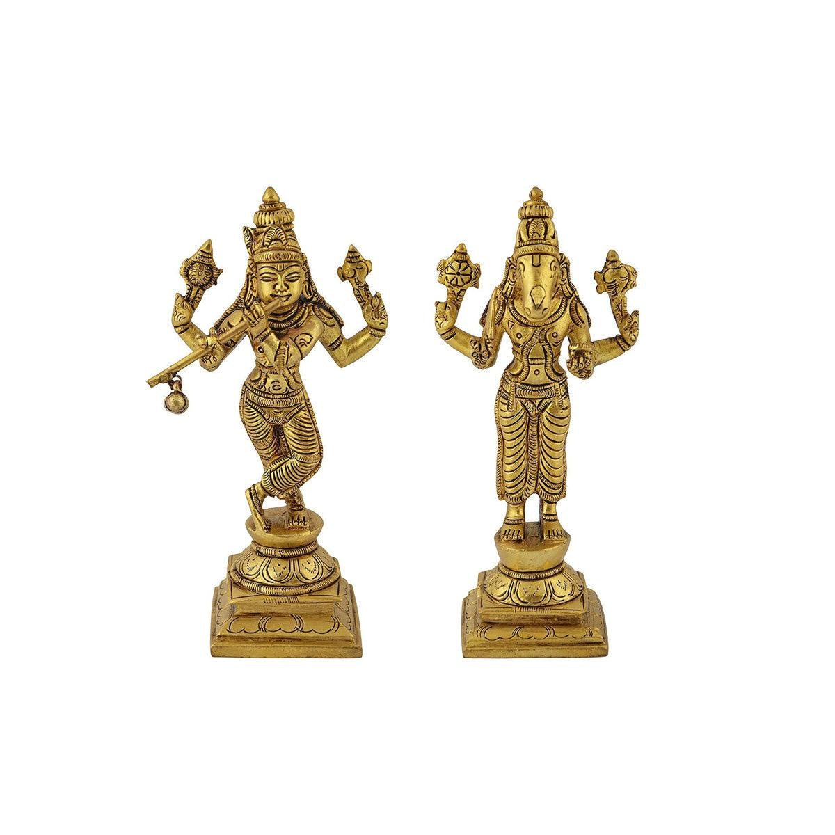 Brass Dashavatara of Lord Vishnu Statues Ten Incarnations Avatars Idol Murti for Mandir Puja Temple in India, US, UK, Australia, Europe