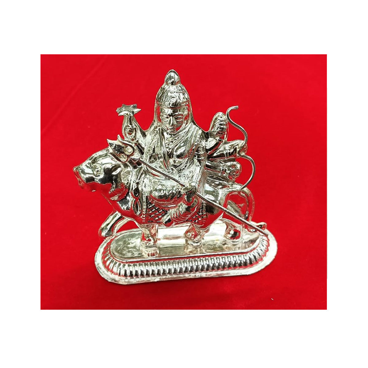 Pure Silver Durga Idol for Worship, Home Temple for Vastu, Pooja and Gifting in India, US, UK, Australia, Europe
