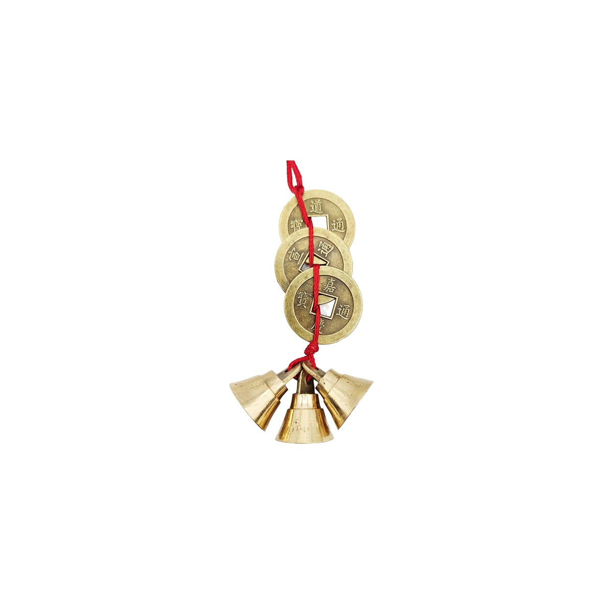 Feng Shui Vastu Lucky Hanging 3 Bell 3 Chinese Coins Main Entrance Door Hanging in India, US, UK, Australia, Europe