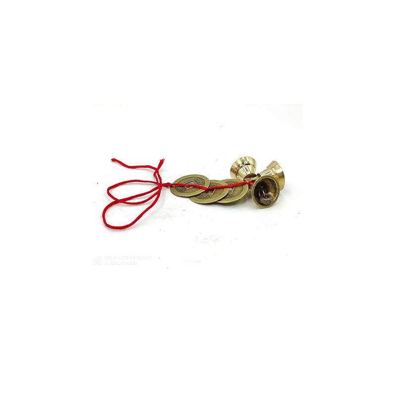 Feng Shui Vastu Lucky Hanging 3 Bell 3 Chinese Coins Main Entrance Door Hanging in India, US, UK, Australia, Europe