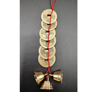 Feng Shui Vastu Lucky Hanging 3 Bell 6 Chinese Coins Main Entrance Door Hanging in India, US, UK, Australia, Europe