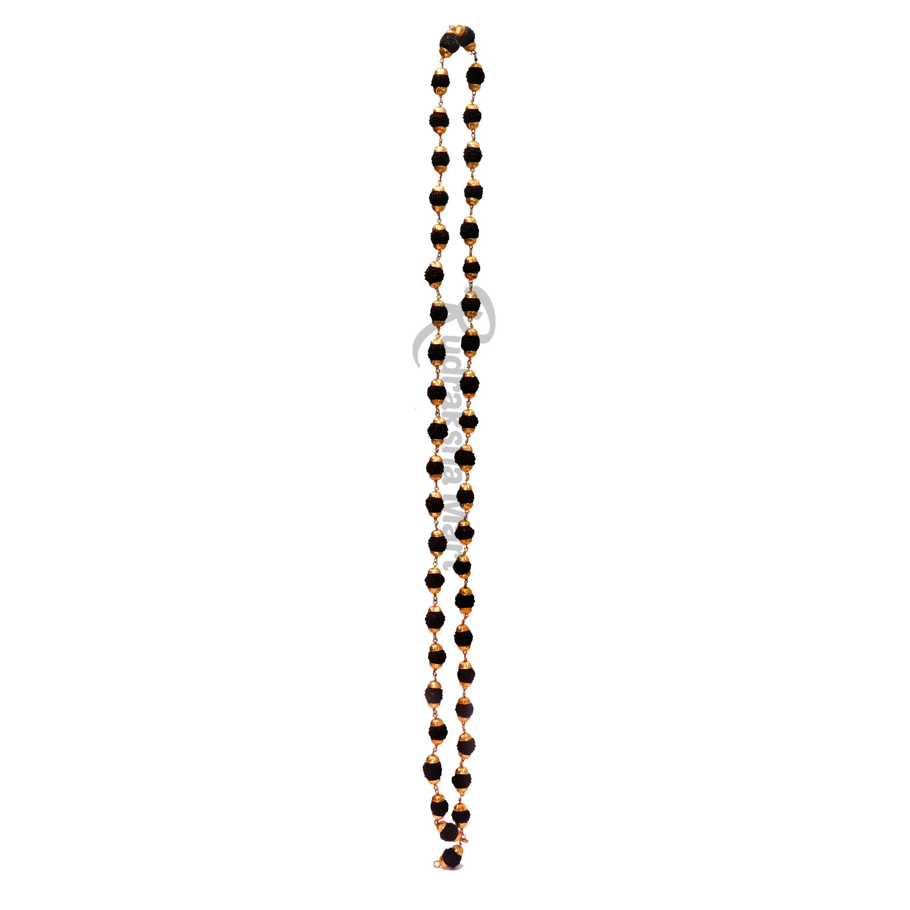 5 Mukhi Java Rudraksha Beads Gold Plated Mala - 44 Beads Mala in India, US, UK, Australia, Europe