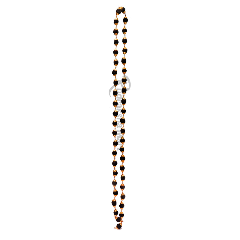 5 Mukhi Java Rudraksha Beads Gold Plated Mala - 44 Beads Mala in India, US, UK, Australia, Europe